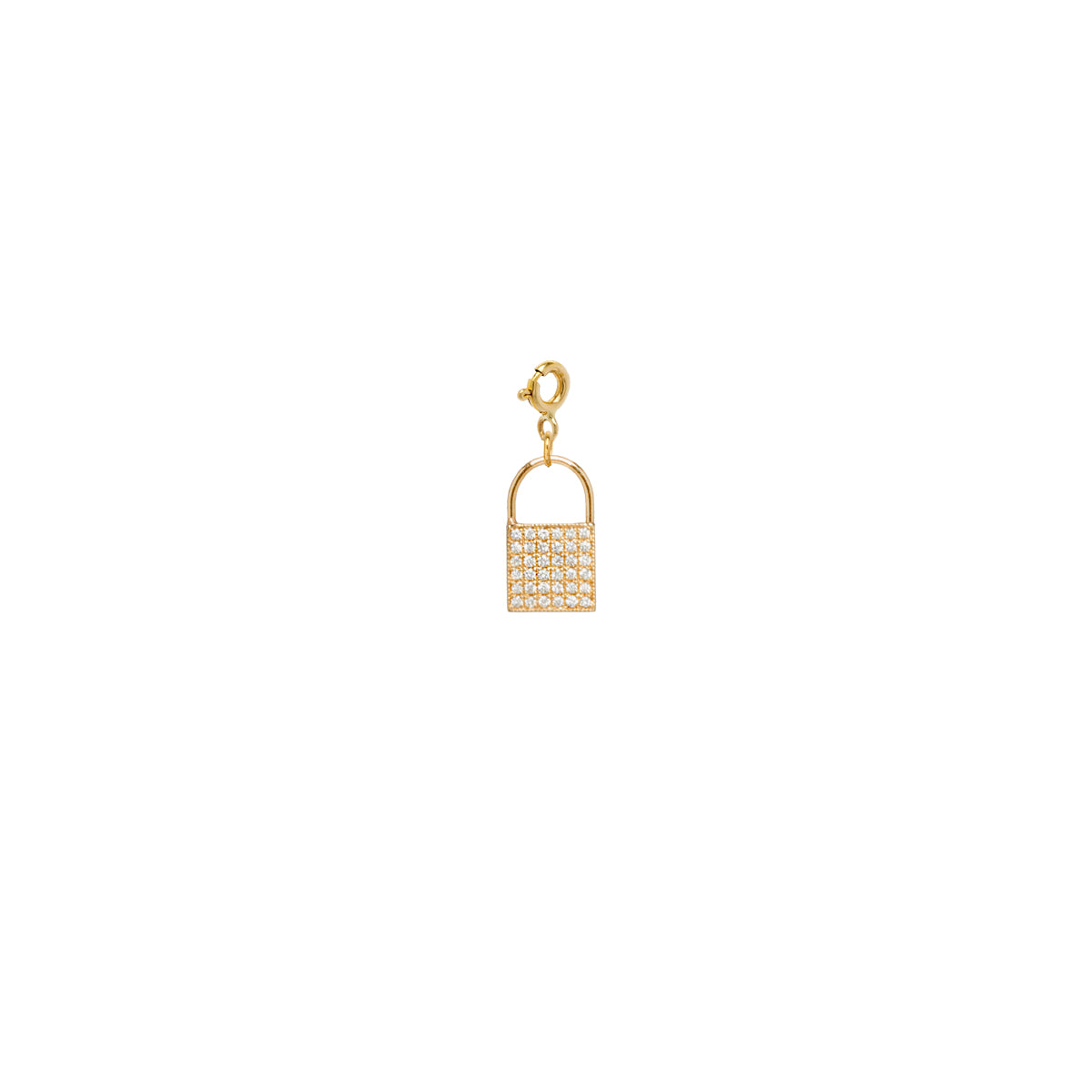 Zoe Chicco 14K Gold Padlock Charm with Diamonds — Etc